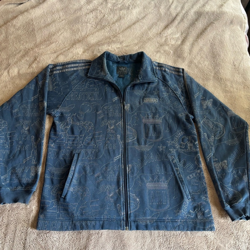 Adidas Muhammad Ali embroidered zip-up jacket